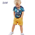 2017 Baby Boys Sets Summer Boys Sets Clothes T shirt+short Pants cotton sports Letter printed Set Children Suit